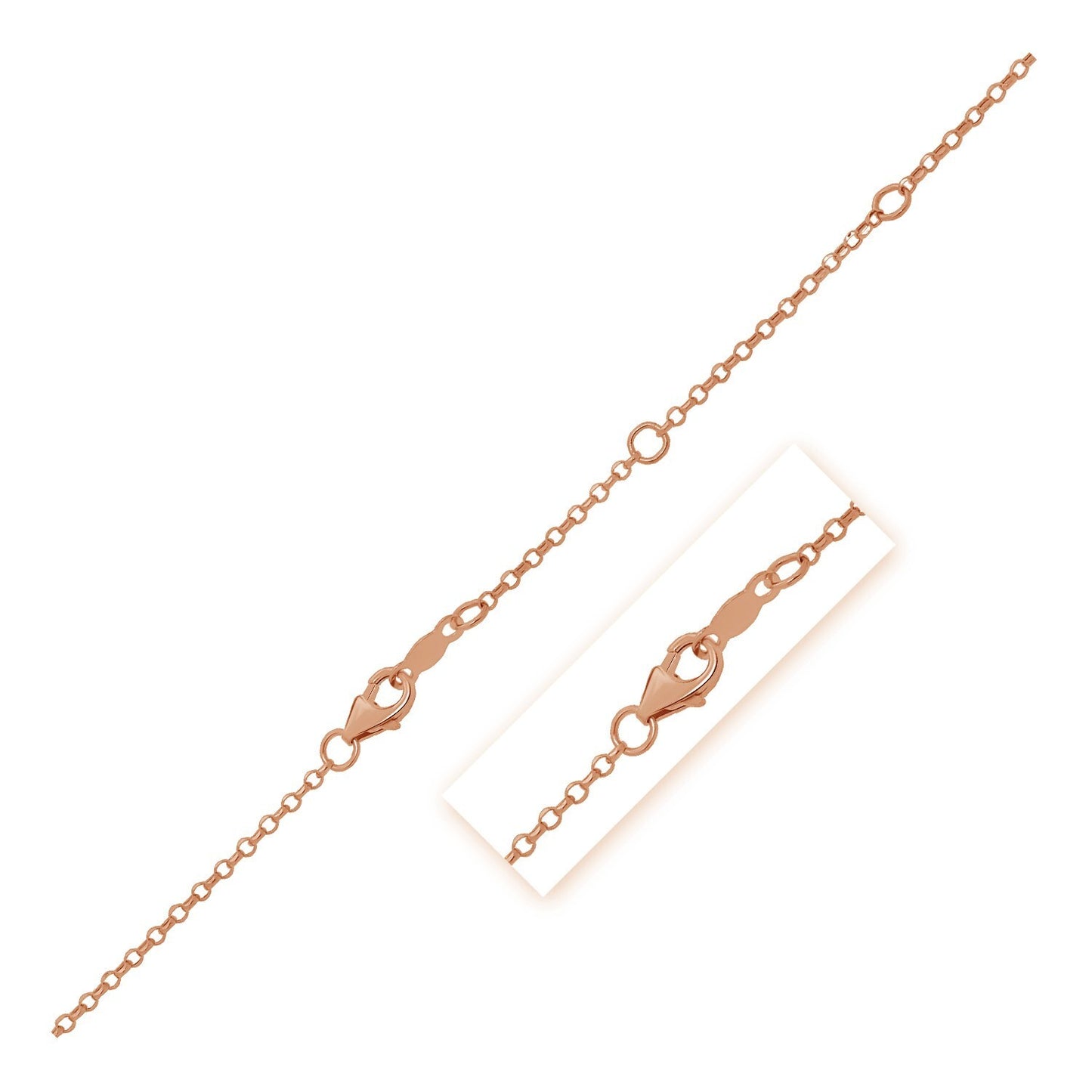 Size: 18 - Double Extendable Cable Chain in 14k Roee Gold (1.40 mm)