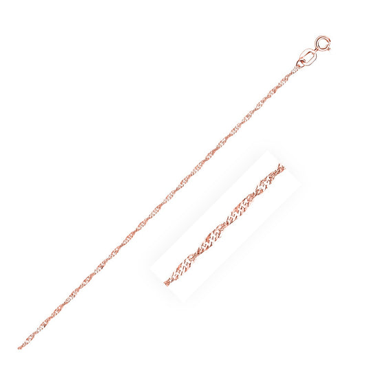 Size: 16'' - 14k Rose Gold Singapore Chain (1.10 mm)