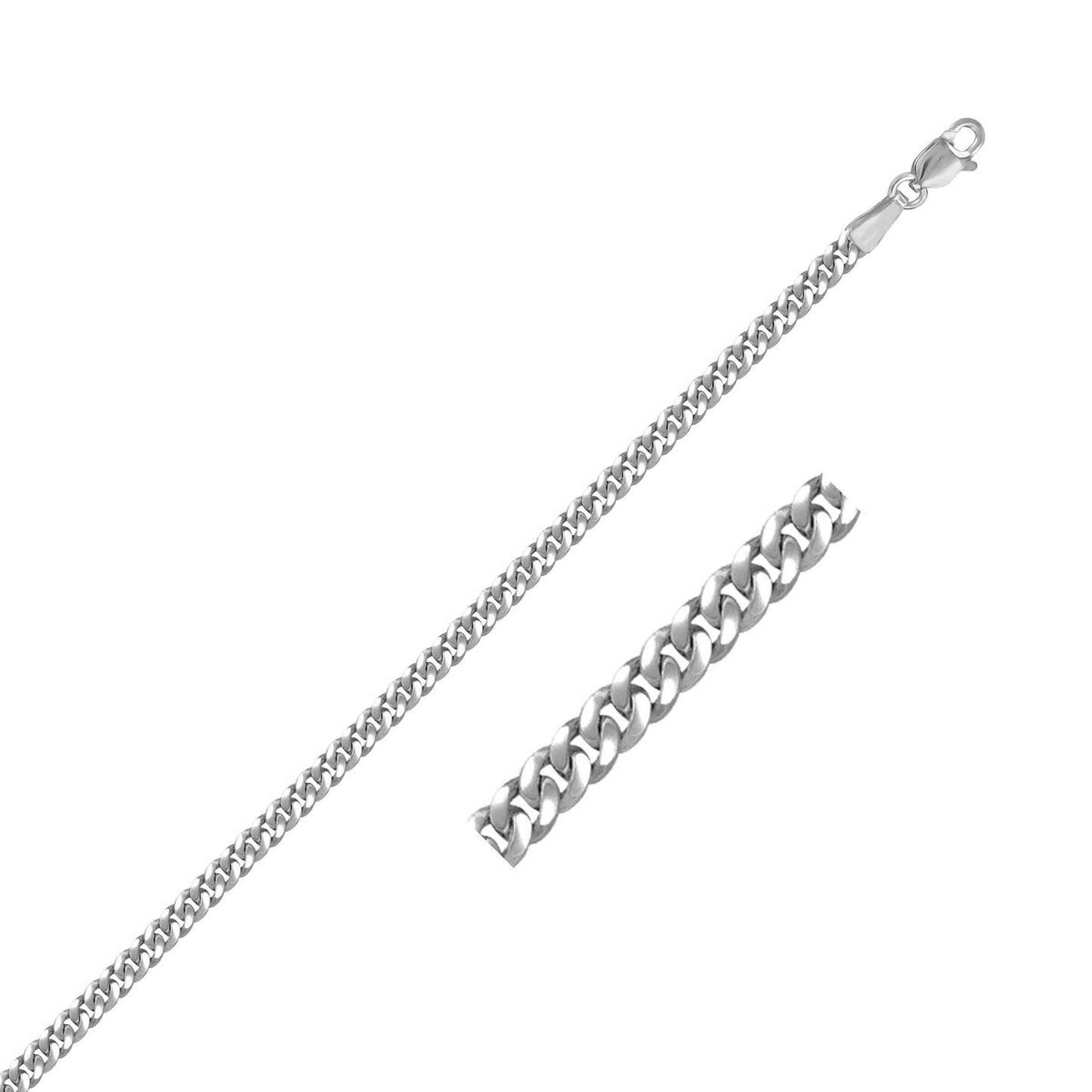 Size: 18 - 14K White Gold Gourmette Chain (2.80 mm)