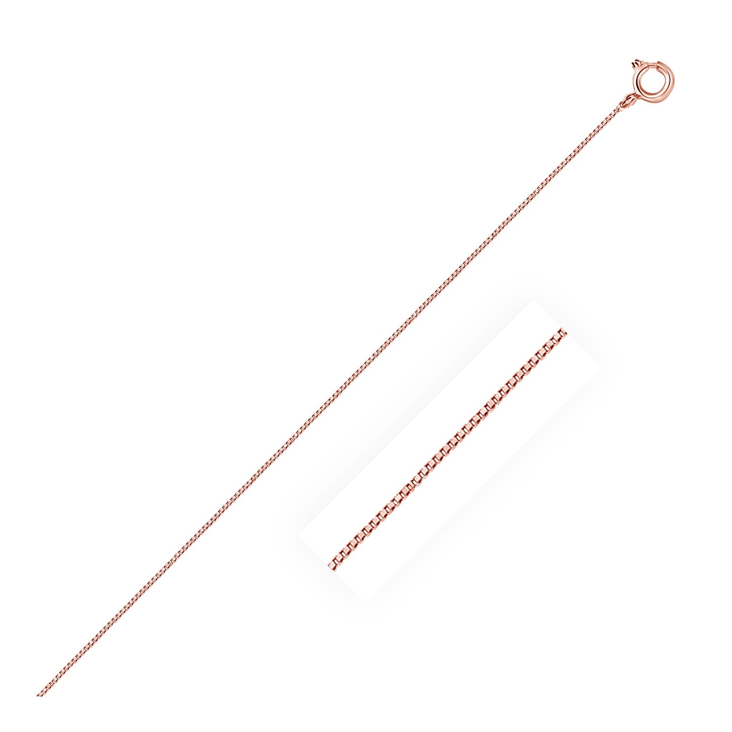 Size: 16'' - 14k Rose Gold Classic Box Chain (0.45 mm)