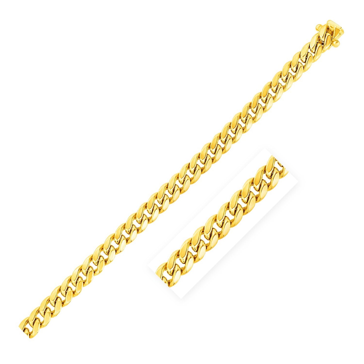 Size: 22'' - 14k Yellow Gold Classic Solid Miami Cuban Chain (3.20 mm)