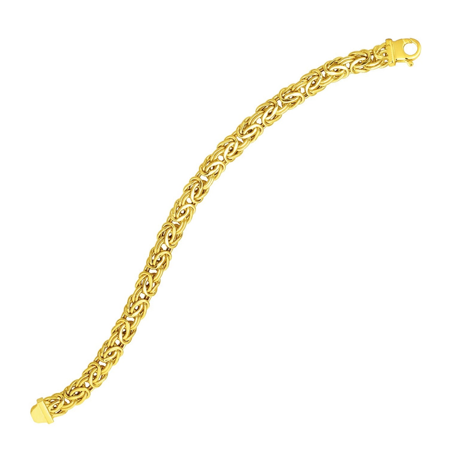 Size: 8'' - 14k Yellow Gold Byzantine Link Stylish Bracelet