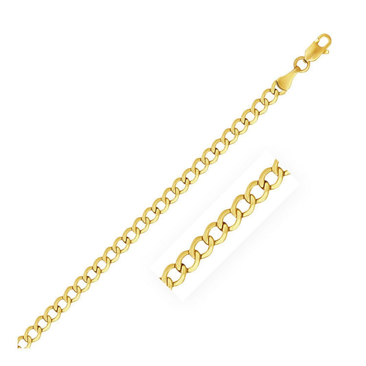 Size: 24'' - 10k Yellow Gold Curb Chain (4.40 mm)