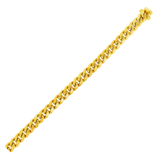 Size: 8.5'' - 6.1mm 14k Yellow Gold Semi Solid Miami Cuban Bracelet