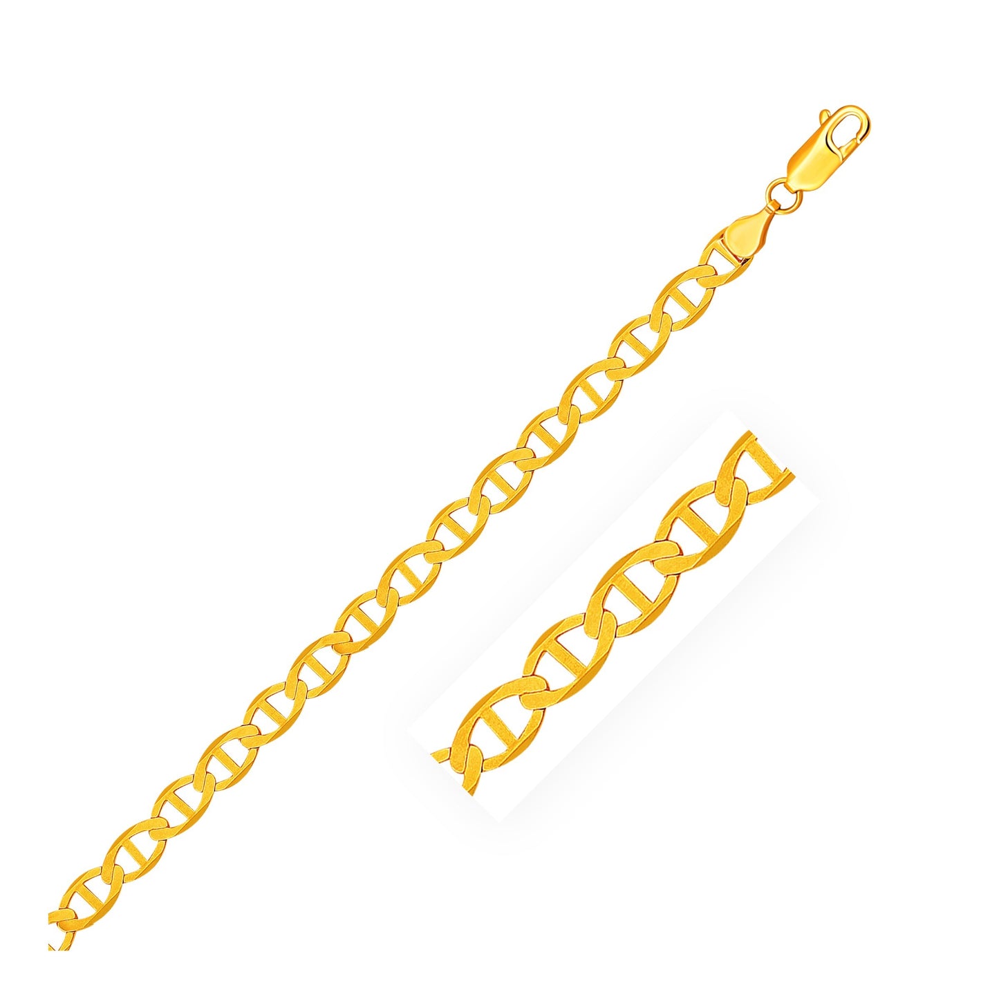 Size: 20'' - 14k Yellow Gold Mariner Link Chain (5.10 mm)