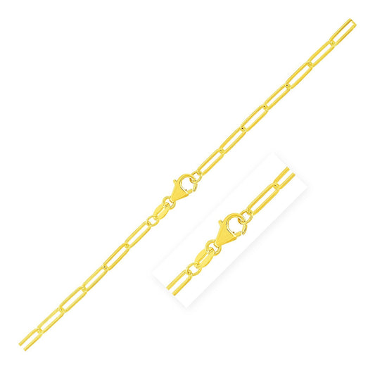 Size: 20 - 10K Yellow Gold Paperclip Chain (2.50 mm)