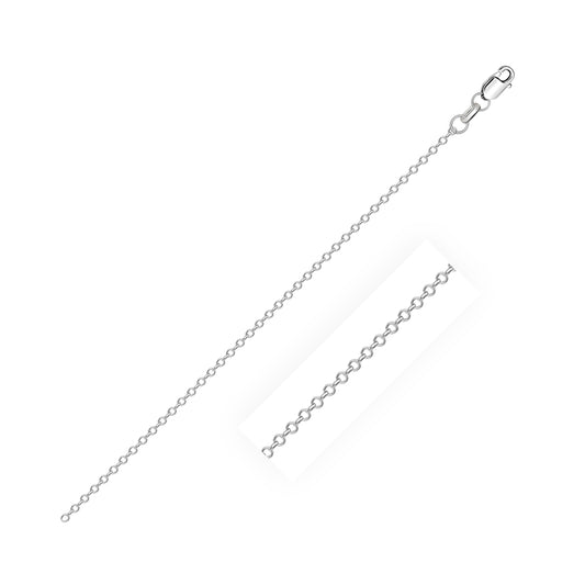 Size: 20'' - 14k White Diamond Cut Cable Link Chain (0.87 mm)