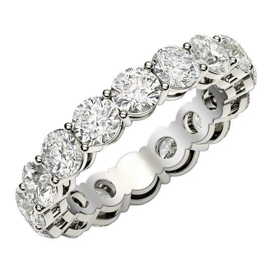 Size: 4.5 - Round Cut Lab Grown Diamond Eternity Ring in 14k White Gold (4 cttw FG/VS2)