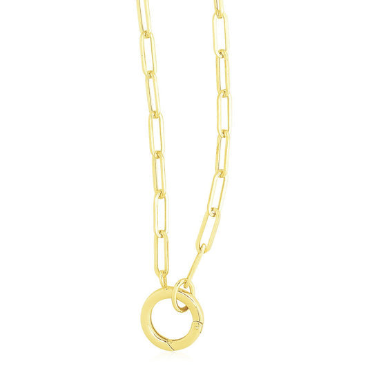 Size: 18'' - 14k Yellow Gold High Polish The Invisible Paperclip Clasp Necklace