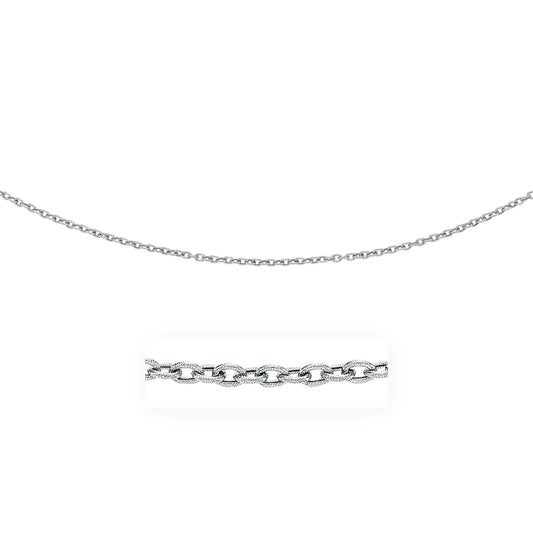 Size: 18'' - 14k White Gold Pendant Chain with Textured Links (2.90 mm)