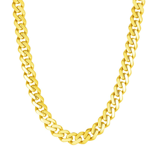 Size: 22'' - 14k Yellow Gold 22 inch Polished Curb Chain Necklace