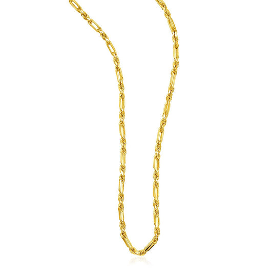 Size: 22'' - 14k Yellow Gold Figaro Chain Necklace