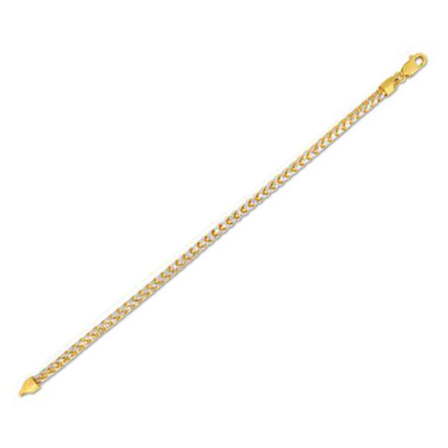 Size: 8 - Round Pave Franco Chain Bracelet in 14k Yellow Gold (4.0 mm)