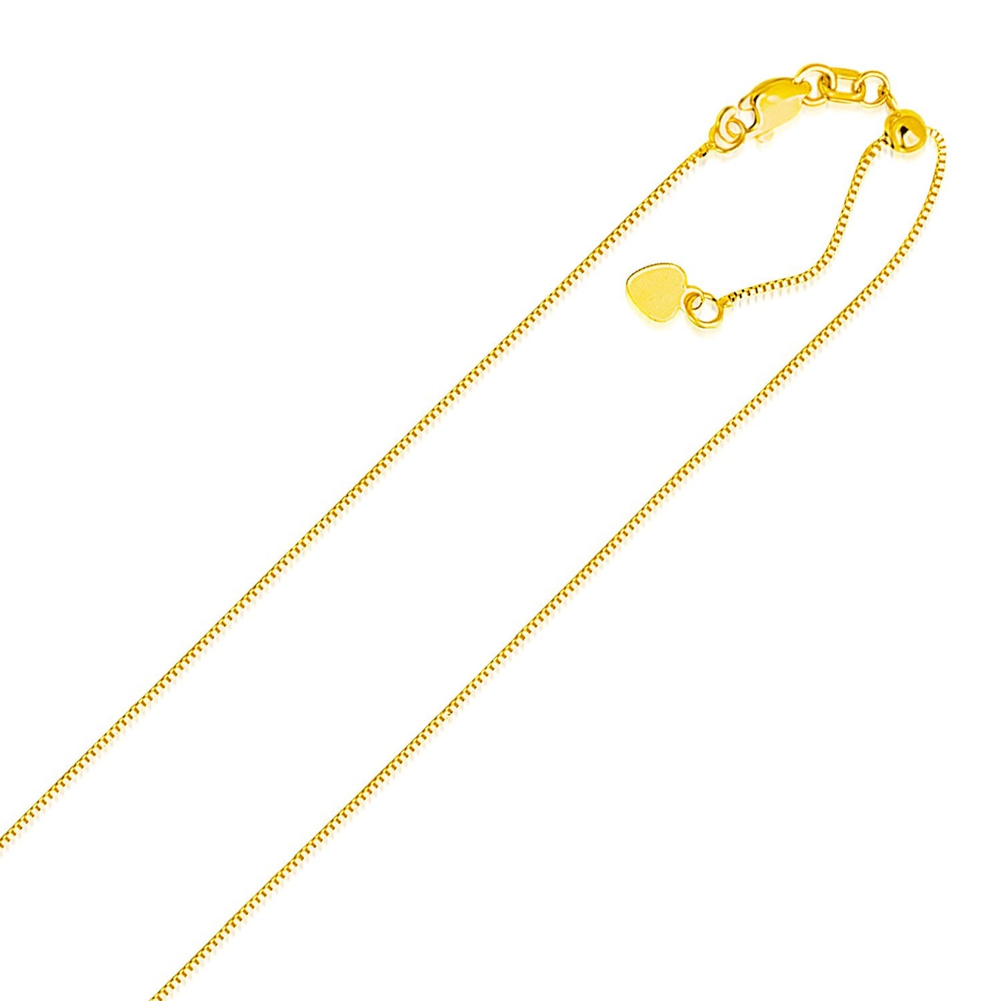 Size: 22'' - 14k Yellow Gold Adjustable Box Chain (0.70 mm)