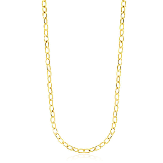 Size: 18'' - 14k Yellow Gold Cable Chain Style Polished Necklace