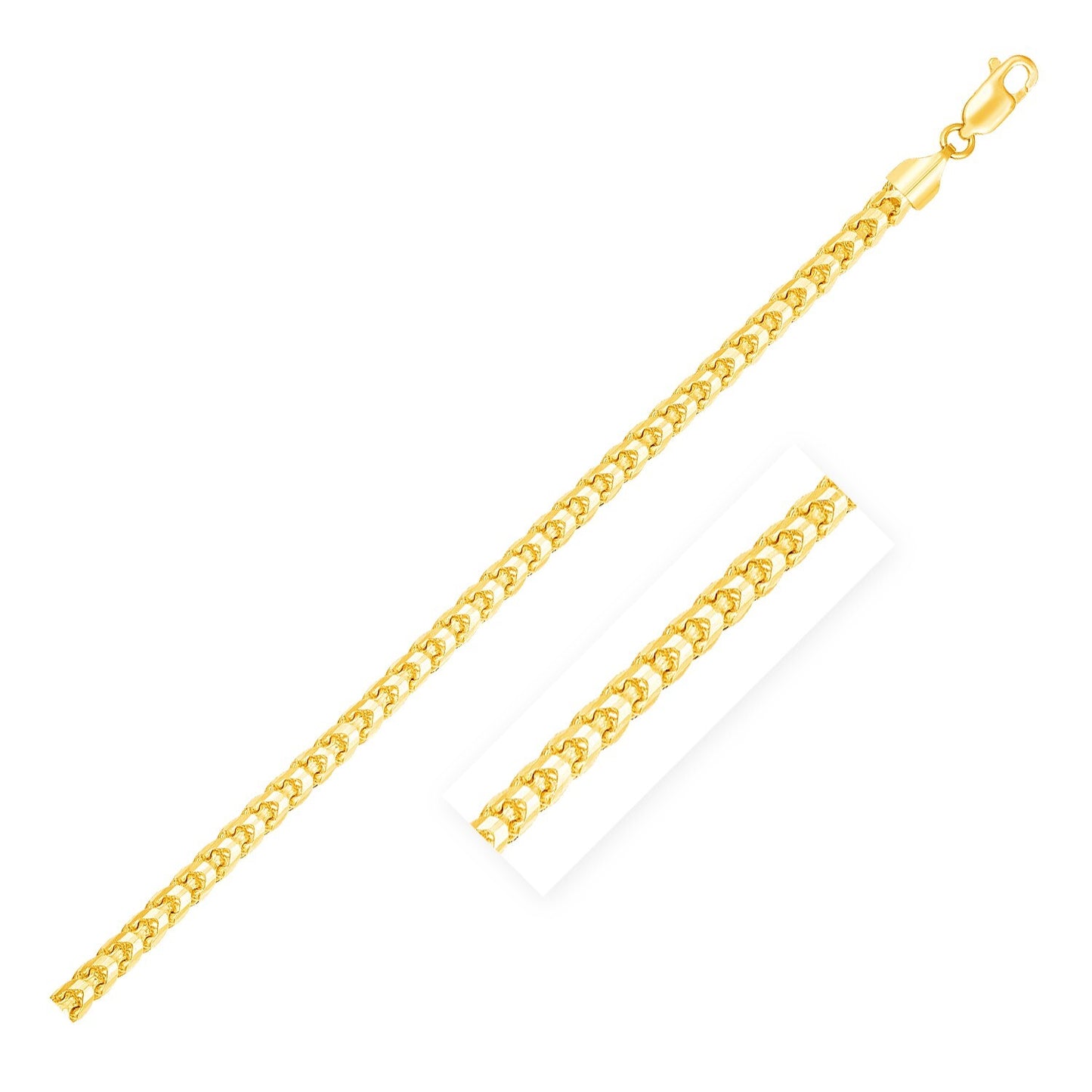 Size: 20'' - 14k Yellow Solid Gold Diamond Cut Round Franco Chain (2.70 mm)