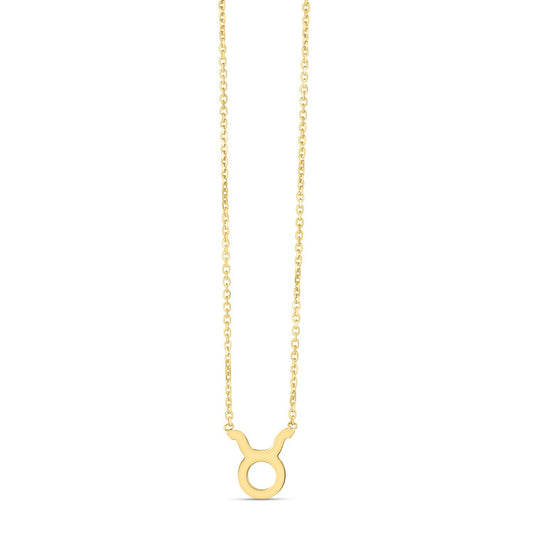 Size: 18 - 14K Yellow Gold Taurus Necklace