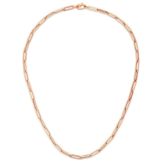 Size: 18'' - 14K Rose Gold Bold Paperclip Chain (4.2 mm)