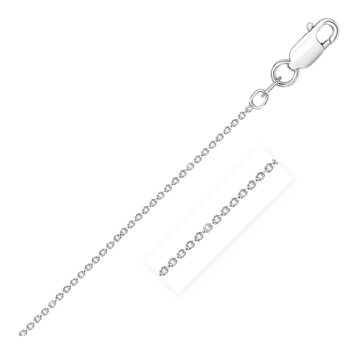 Size: 18'' - Sterling Silver Rhodium Plated Round Cable Chain (2.10 mm)