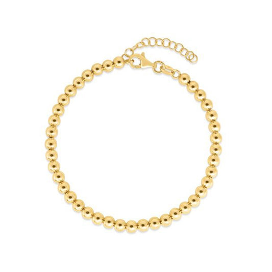 Size: 18 - 14k Yellow Gold Bead Chain Necklace(4mm)