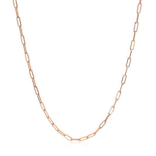 Size: 22'' - 14k Rose Gold Adjustable Paperclip Chain (1.50 mm)