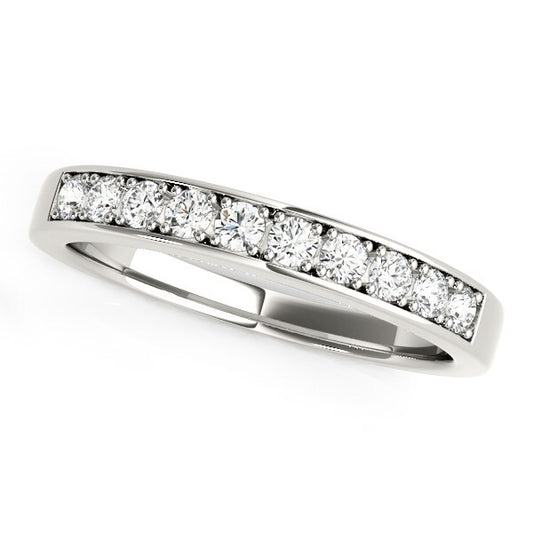 Size: 3 - 14k White Gold Classic Diamond Wedding Band (1/4 cttw)