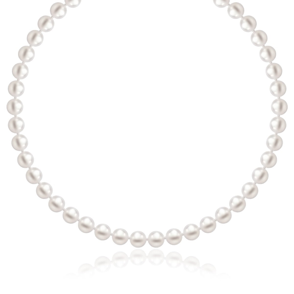 Size: 16'' - 14k Yellow Gold Necklace with White Freshwater Cultured Pearls (6.0mm to 6.5mm)