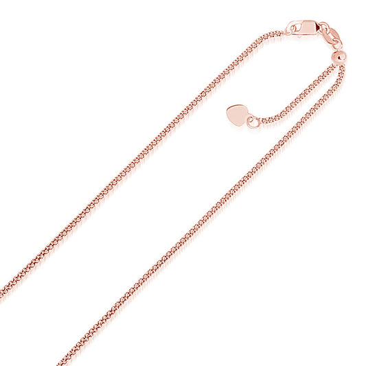 Size: 22'' - 14k Rose Gold Adjustable Popcorn Chain (1.30 mm)