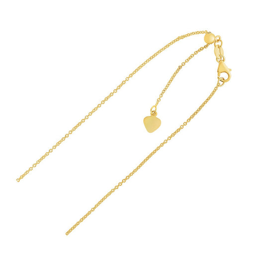 Size: 22'' - Adjustable Cable Chain in 14k Yellow Gold (0.97 mm)