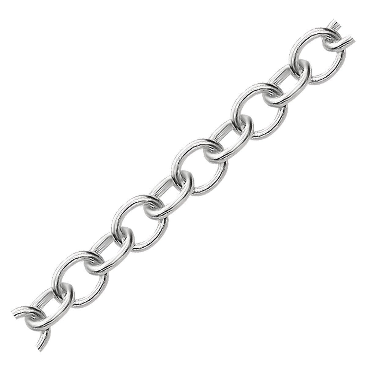 Size: 8'' - Sterling Silver Rhodium Plated Fancy Charm Bracelet