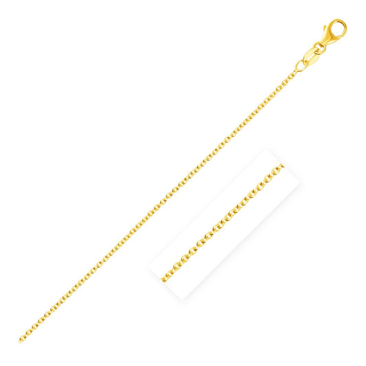 Size: 16'' - 14k Yellow Gold Round Cable Link Chain (1.5 mm)