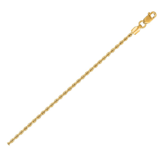 Size: 20 - 14k Yellow Gold Solid Rope Chain (1.50 mm)