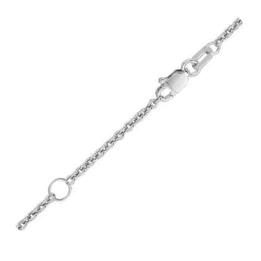 Size: 18 - Extendable Cable Chain in 18k White Gold (1.80 mm)