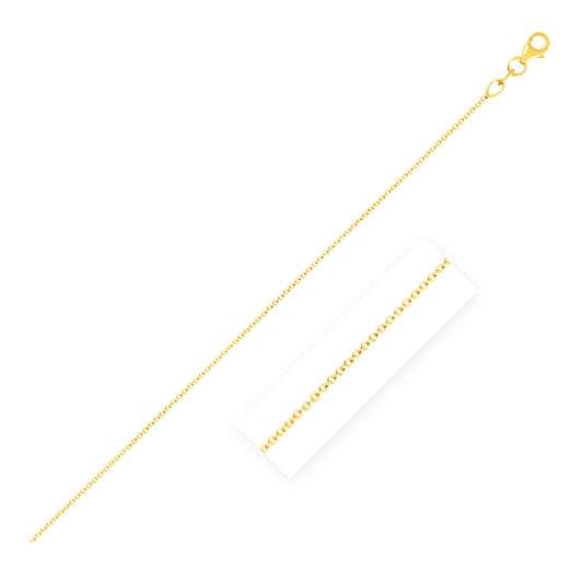 Size: 18'' - Double Extendable Cable Chain in 14k Yellow Gold (1.00 mm)