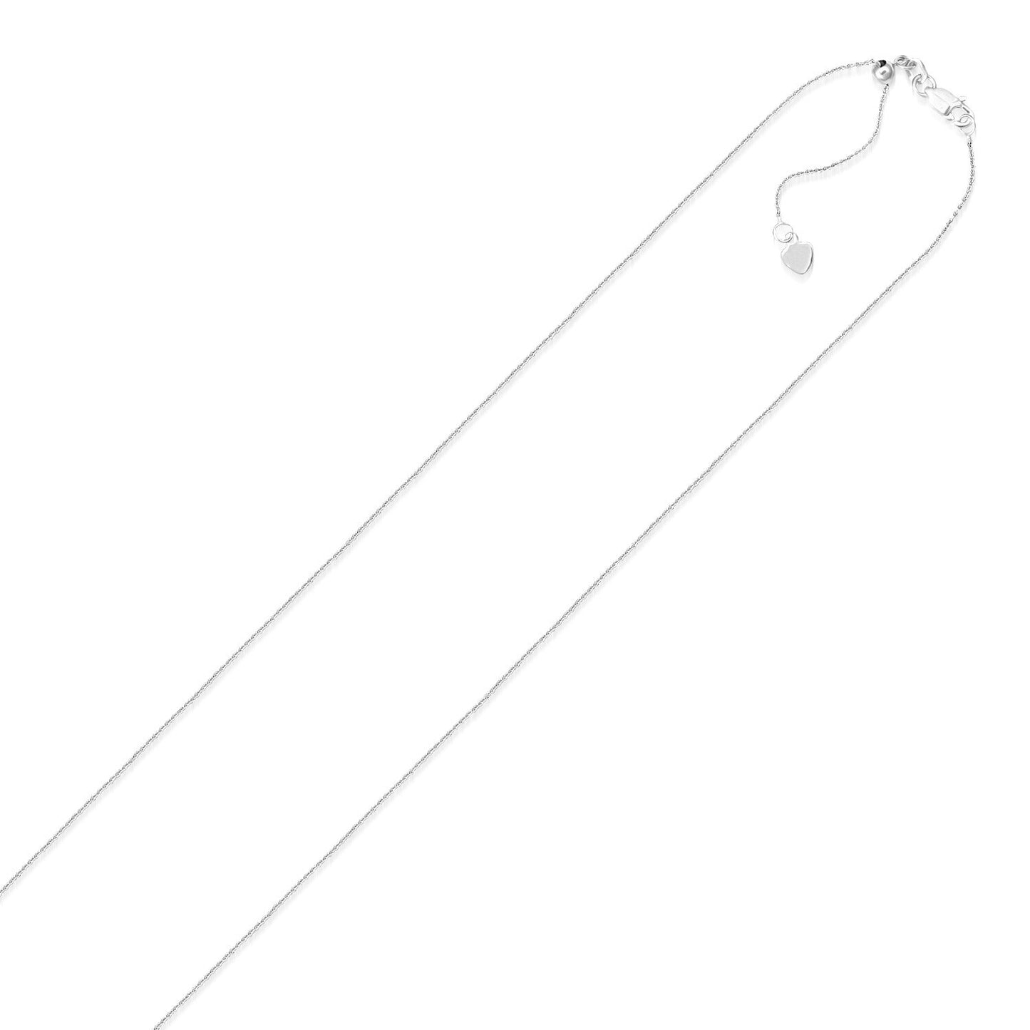 Size: 22'' - 14k White Gold Adjustable Cable Chain (1.10 mm)