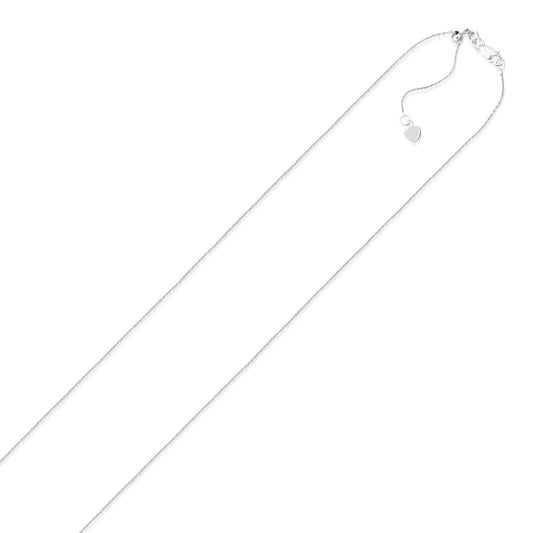 Size: 22'' - 14k White Gold Adjustable Cable Chain (1.10 mm)