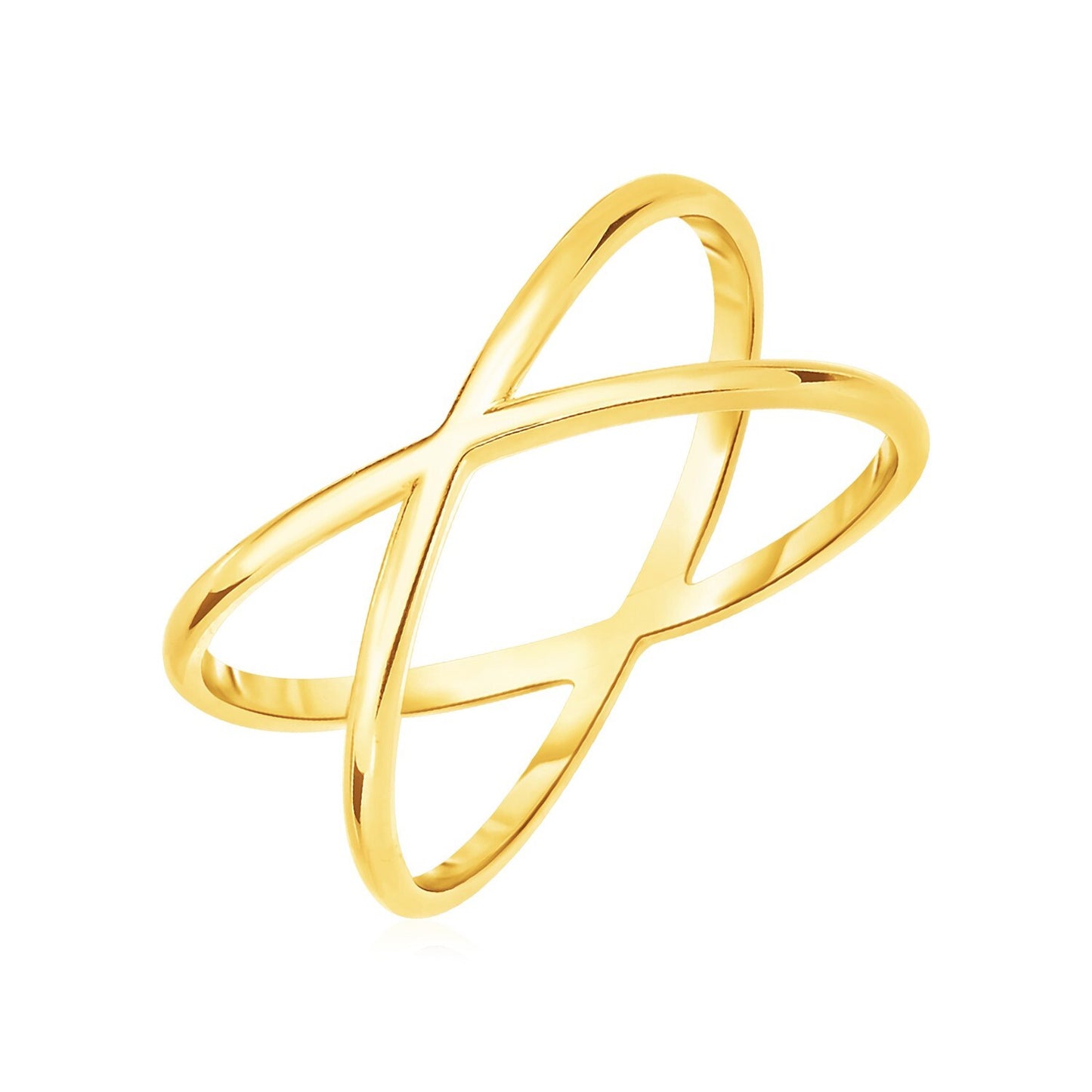 Size: 7 - 14k Yellow Gold Polished X Profile Ring