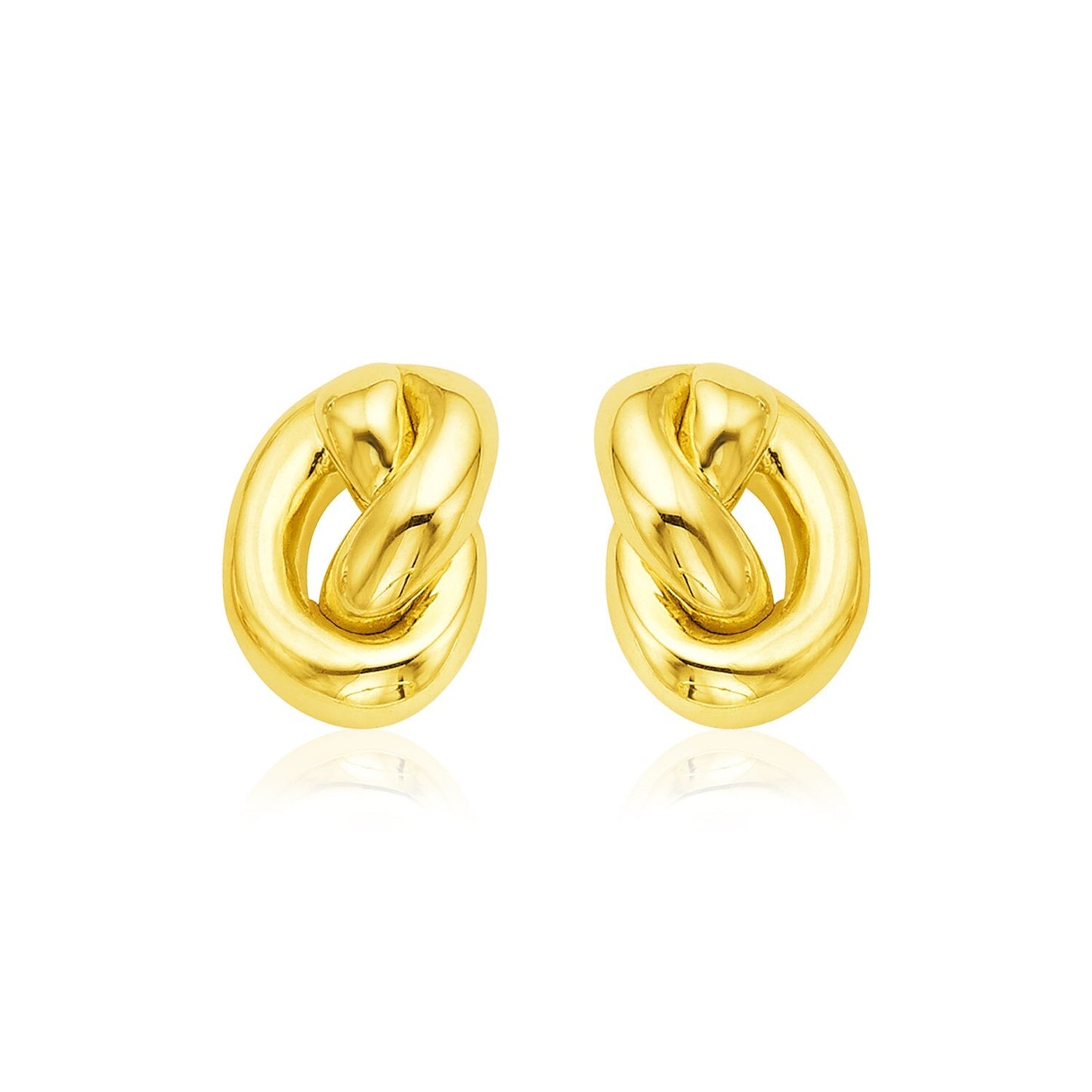 14k Yellow Gold Polished Knot Earrings