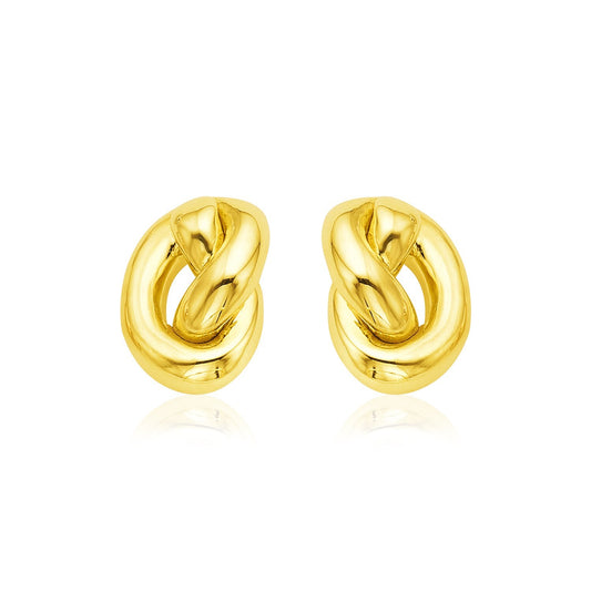 14k Yellow Gold Polished Knot Earrings