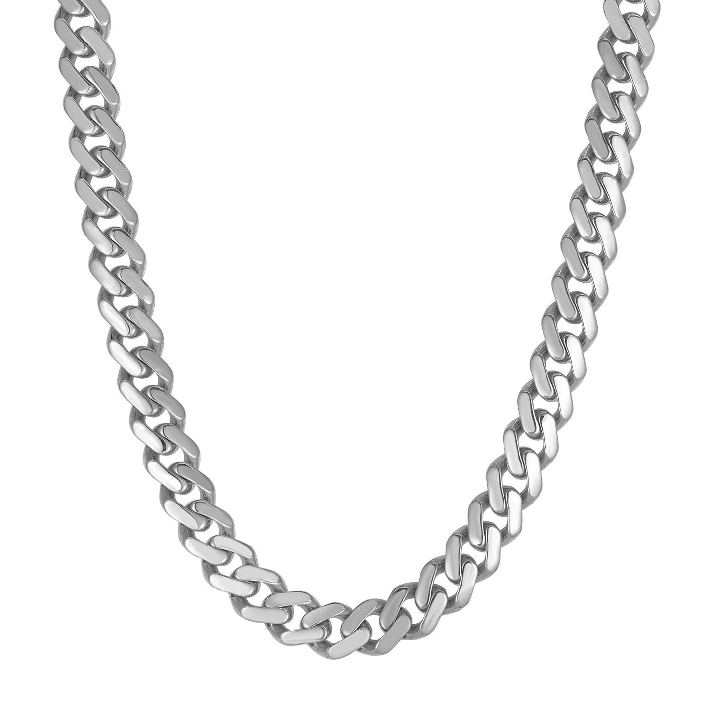 Size: 22'' - 14k White Gold 22 inch Polished Curb Chain Necklace