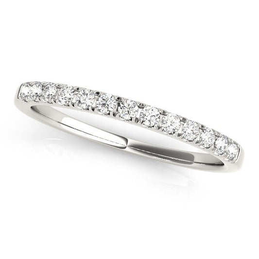 Size: 4 - 14k White Gold Timeless Diamond Wedding Ring (1/5 cttw)