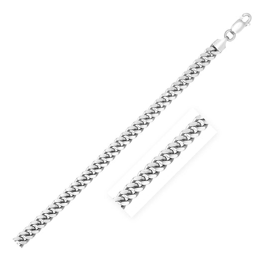 Size: 22'' - Sterling Silver Rhodium Plated Miami Cuban Chain (5.60 mm)