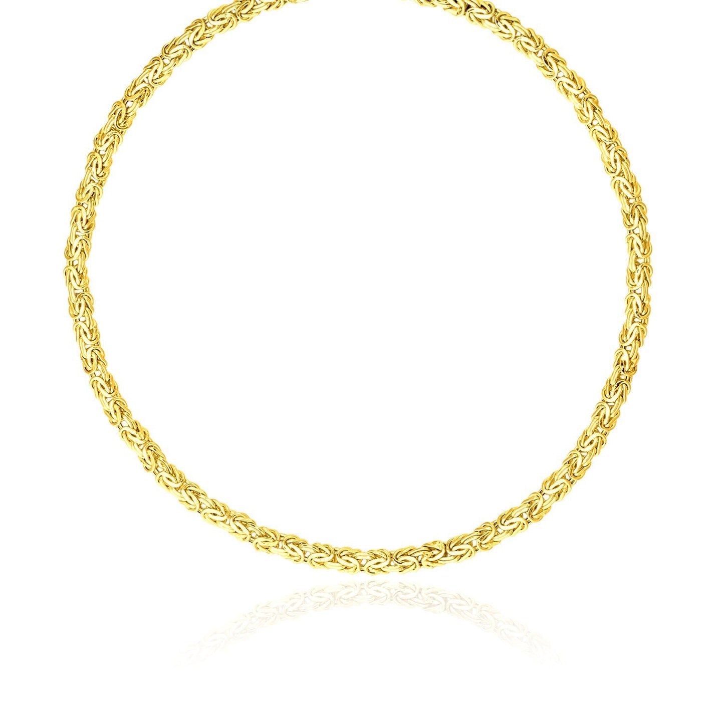 Size: 18'' - 14k Yellow Gold Fancy Byzantine Chain Necklace