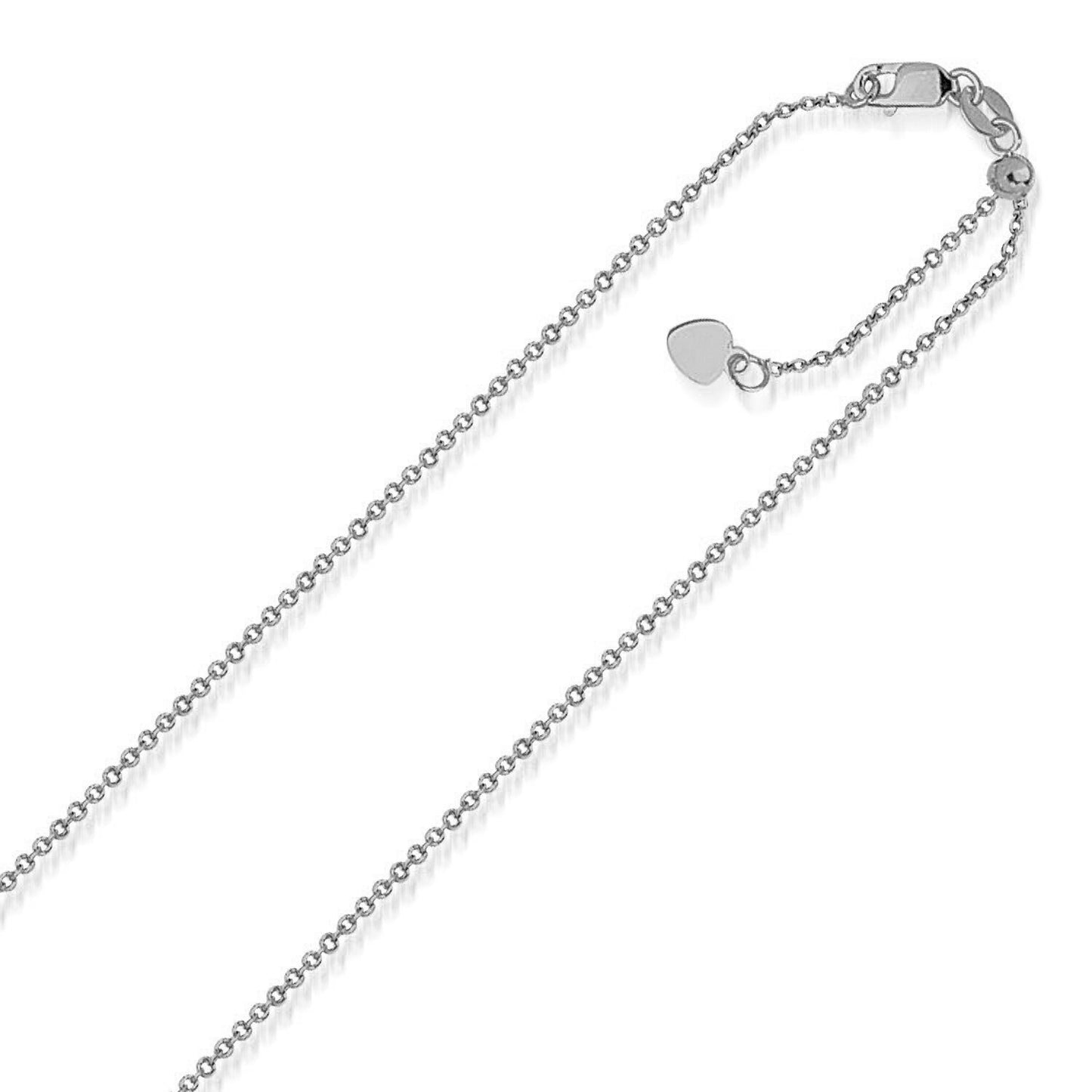 Size: 22'' - 14k White Gold Singapore Style Adjustable Chain (1.40 mm)