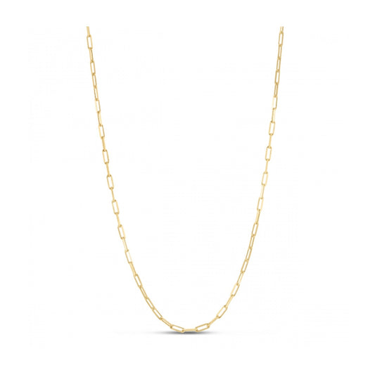 Size: 24 - Sterling Silver Gold Plated Paperclip Chain (2.50 mm)