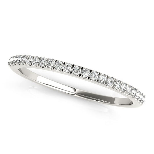 Size: 3.5 - 14k White Gold Classic Pave Set Diamond Wedding Band (1/8 cttw)