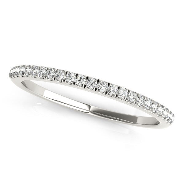 Size: 3.5 - 14k White Gold Diamond Pave Set Wedding Band (1/8 cttw)