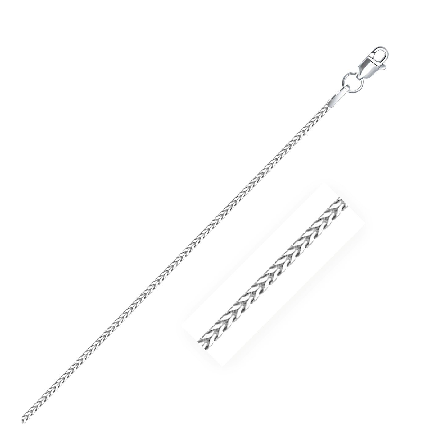 Size: 20'' - 14k White Gold Franco Chain (1.20 mm)