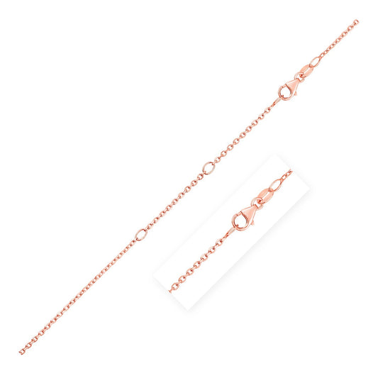 Size: 18'' - Double Extendable Cable Chain in 14k Rose Gold (1.20 mm)