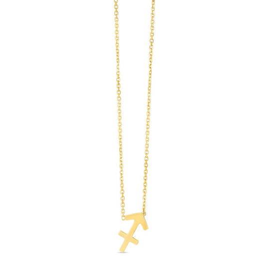 Size: 18 - 14K Yellow Gold Sagittarius Necklace